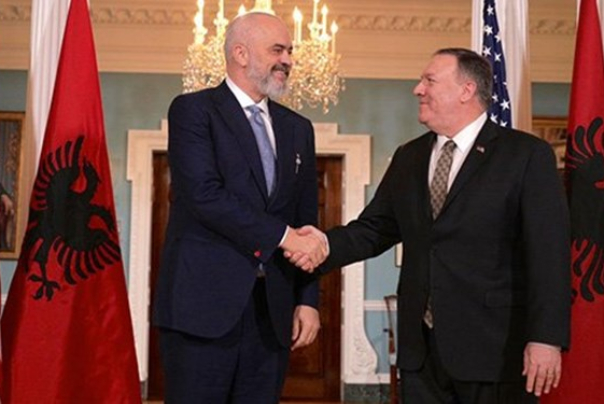 رایزنی ضد ایرانی پامپئو با نخست‌وزیر آلبانی در واشنگتن