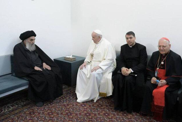 بیانیه دفتر مرجعیت عالی عراق درباره دیدار پاپ و آیةالله سیستانی