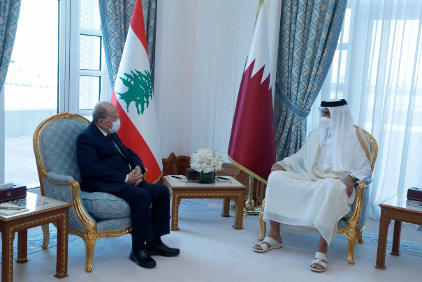 دیدار امیر قطر و میشل عون در دوحه