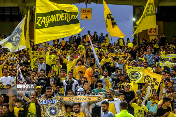 Sepahan club fans support their club during the first round of the