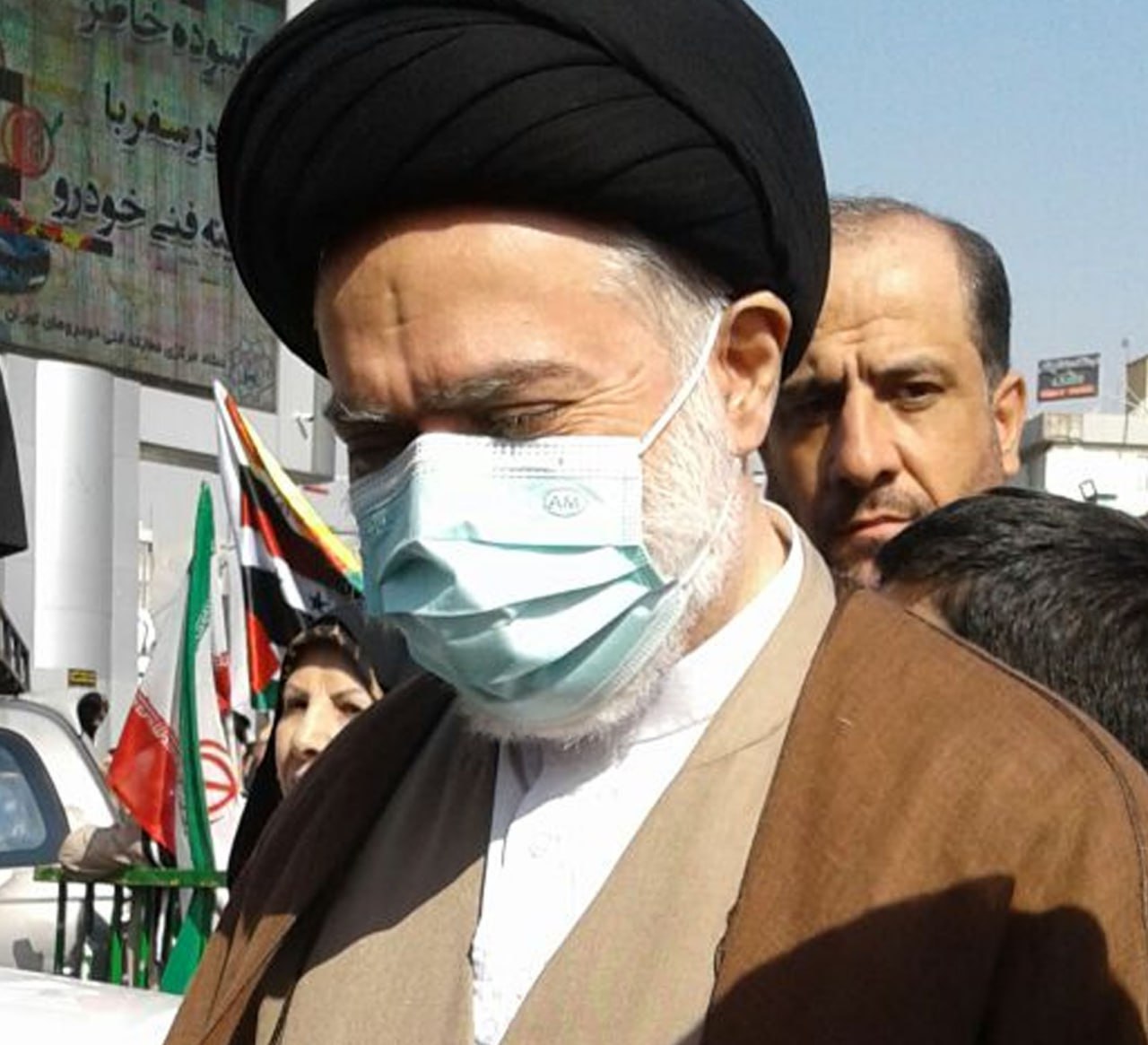 حضور سید مصطفی خامنه‌ای  فرزند ارشد رهبر معظم انقلاب در راهپیمایی 22 بهمن