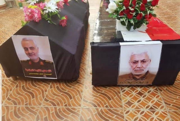 بدء مراسم تشييع الشهيدين سليماني والمهندس في العراق