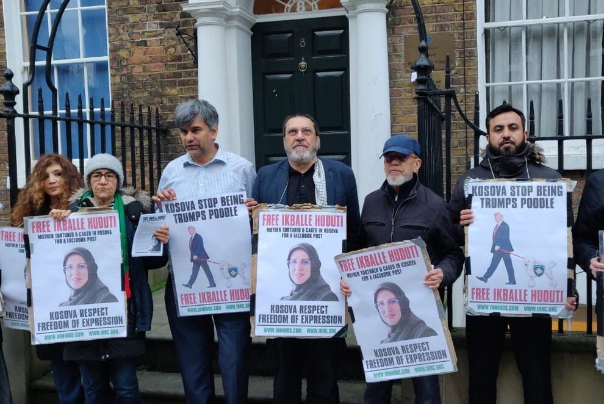 تجمع معترضان به حبس طرفدار سردار سلیمانی در لندن