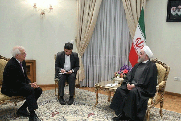 روحاني لبوريل: ايران مستعدة  للتعاون مع الاتحاد الاوروبي لتسوية القضايا