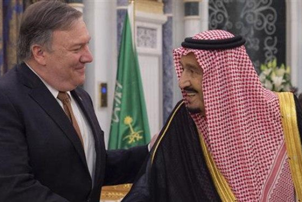 پامپئو با شاه سعودی دیدار کرد