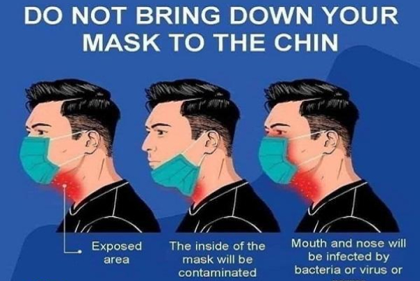 معلومة هامة: لا تسحب كمامتك إلى منطقة الذقن! لماذا؟!