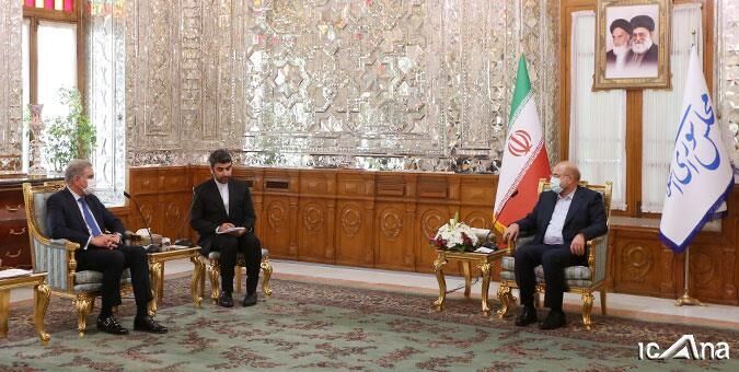 قاليباف يتحدث خلال لقائه وزير خارجية باكستان عن سياسة ايران المبدأية