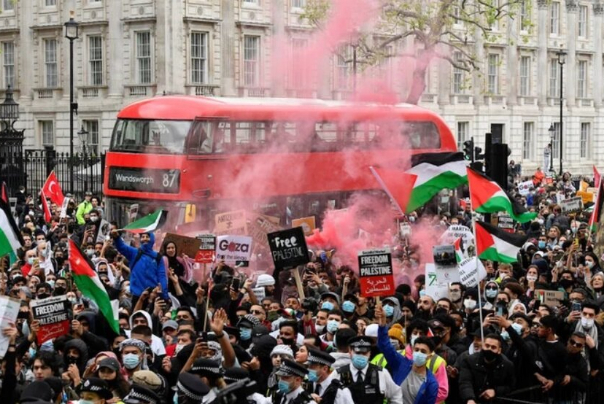تظاهرات گسترده حمایت از مردم فلسطین در لندن