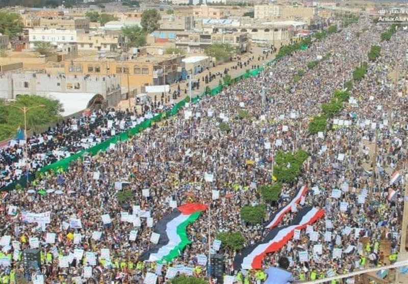 راهپیمایی‌های گسترده مردم یمن در حمایت از فلسطین