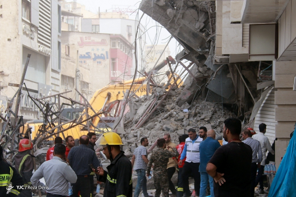 خمس ضحايا و25 جريحاً بانهيار مبنى "متروبل" جنوب ايران