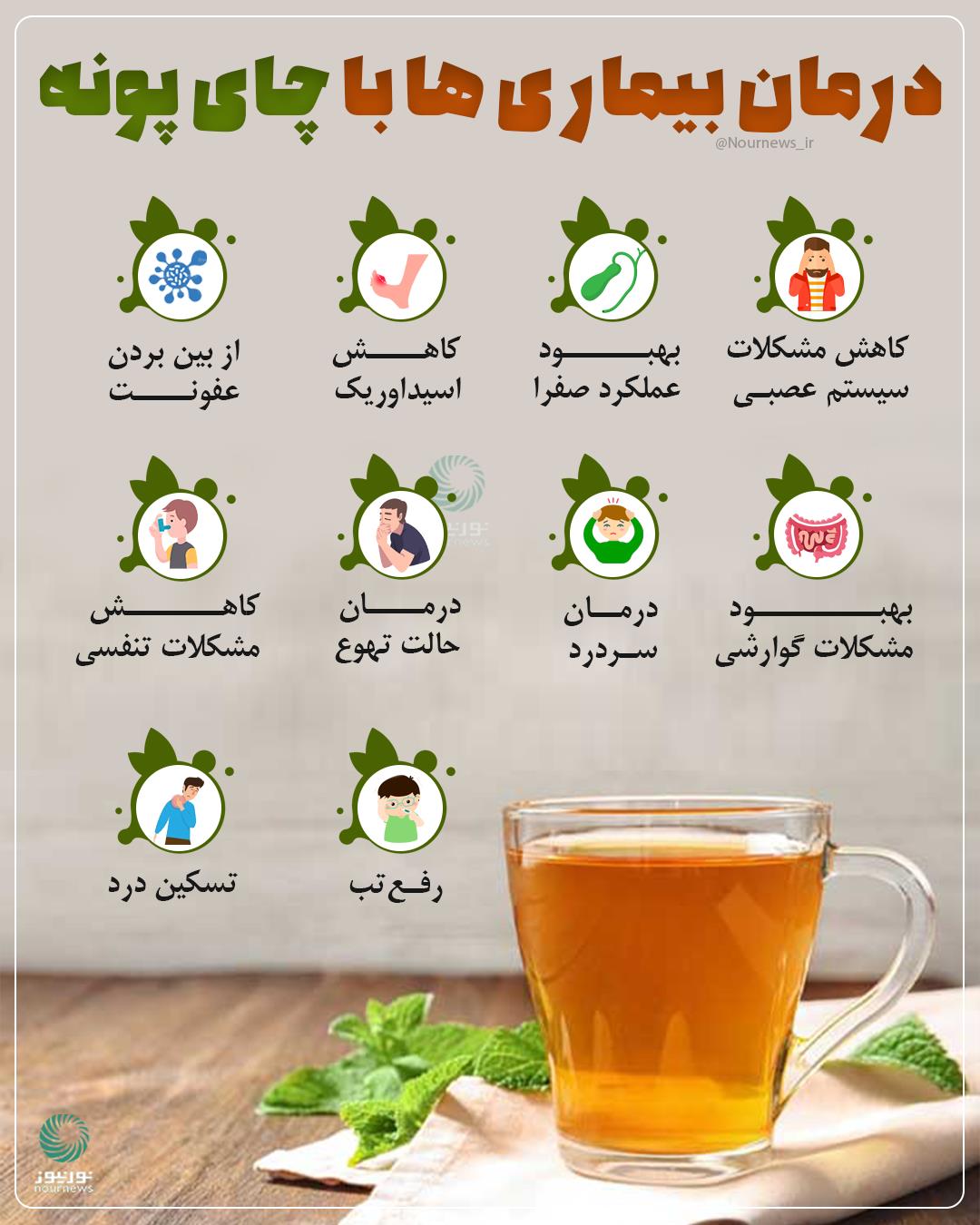 درمان بیماری‌ها با چای پونه