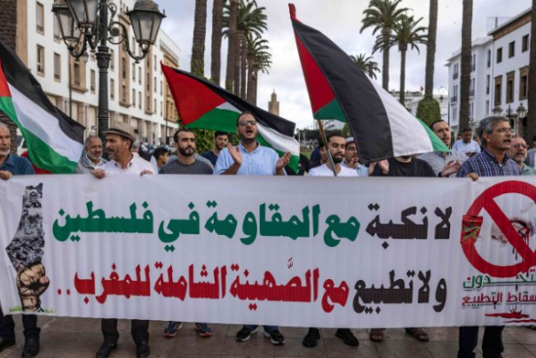 تظاهرة في المغرب ضد تطبيع العلاقات مع الإحتلال