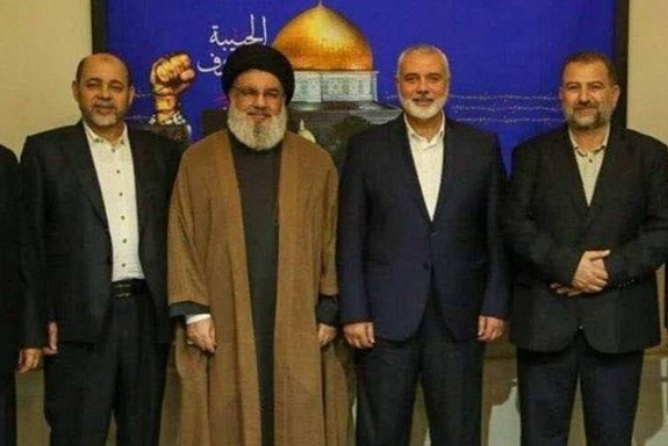 وفد حماس برئاسة هنية يلتقي الأمين العام لحزب الله في بيروت