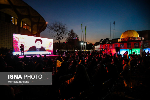 گزارش تصویری | تجمع مردمی در تهران در هنگام پخش سخنان سید حسن نصرالله
