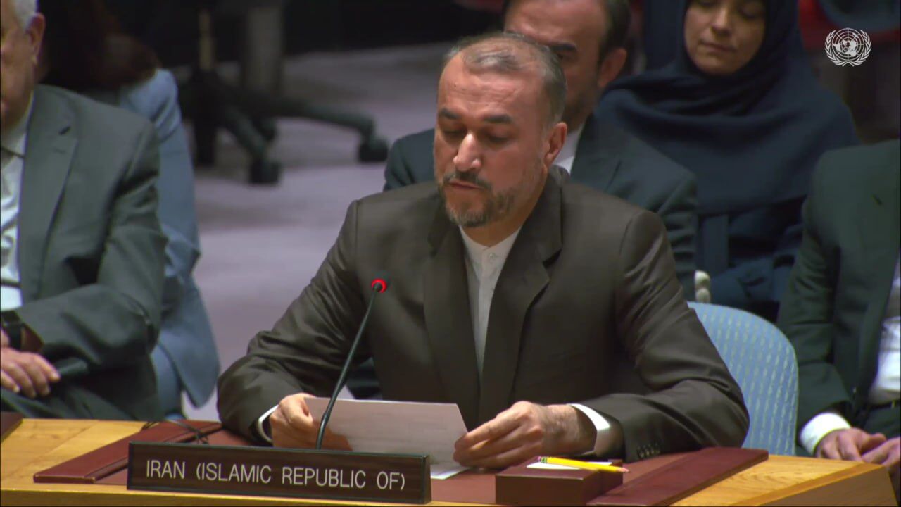 Amir-Abdollahian to UNSC: US support for Israel prevents to stop Gaza genocide