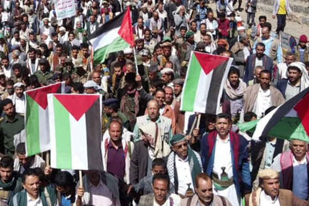 راهپیمایی یمنی‌ها برای حمایت از فلسطین+فیلم