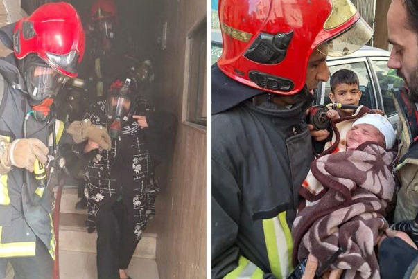 17 مسافر از آتش‌سوزی یک هتل آپارتمان در مشهد نجات یافتند