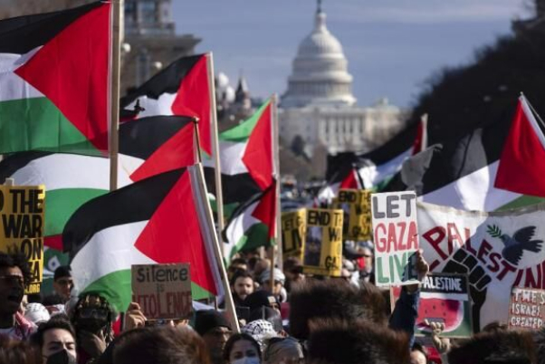 تظاهرة في واشنطن تنديداً بالحرب على غزة وإحياء لذكرى النكبة