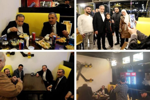 عراقجي يتناول طعام العشاء في احد مطاعم دمشق