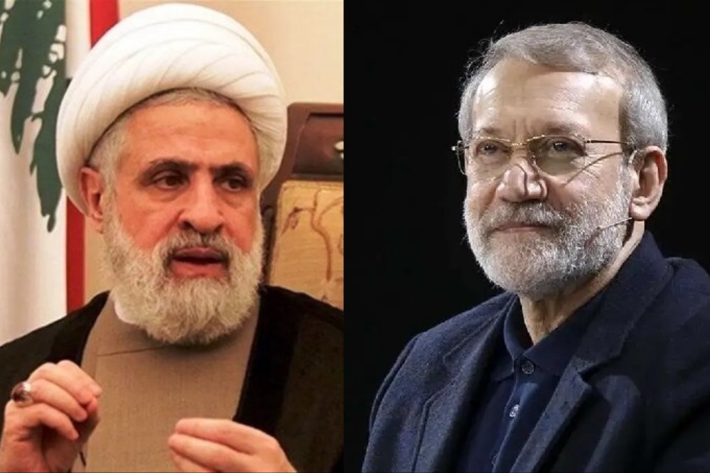 خلال استقبال لاريجاني..الشيخ قاسم يشكر إيران على دعمها للمقاومة