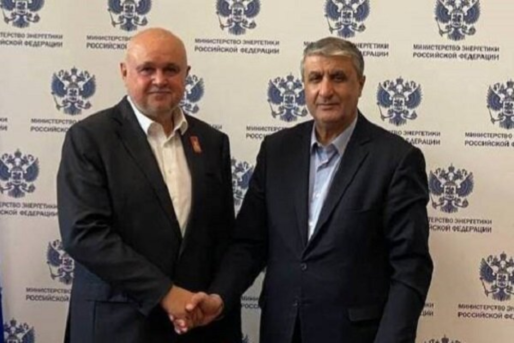 رئيس منظمة الطاقة الذرية الإيرانية يلتقي وزير الطاقة الروسي