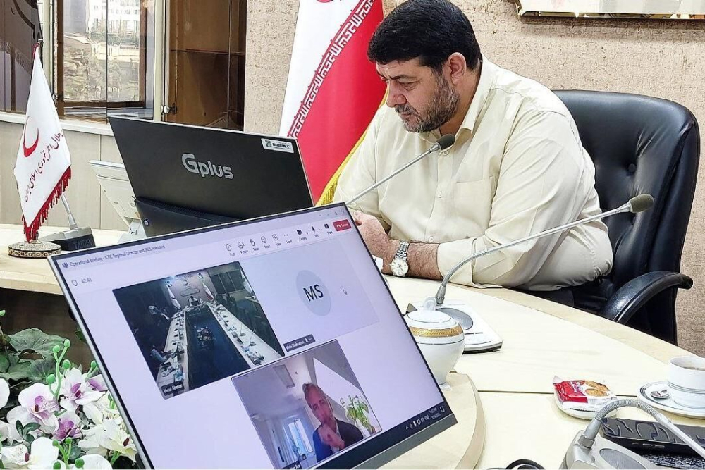 الهلال الاحمر الايراني والصليب الاحمر الدولي يؤكدان ضرورة التعاون العالمي لتقديم المساعدات الإنسانية لغزة