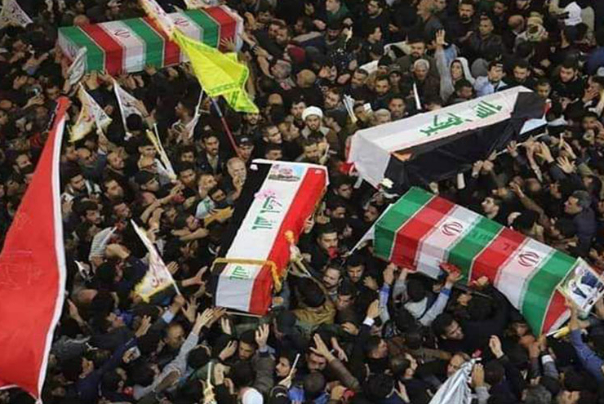 هكذا تم تشييع شهداء الجريمة الامريكية في النجف (فيديو)