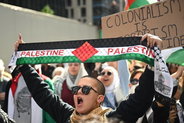 Demonstrations of people from different countries in support of Palestine resistance