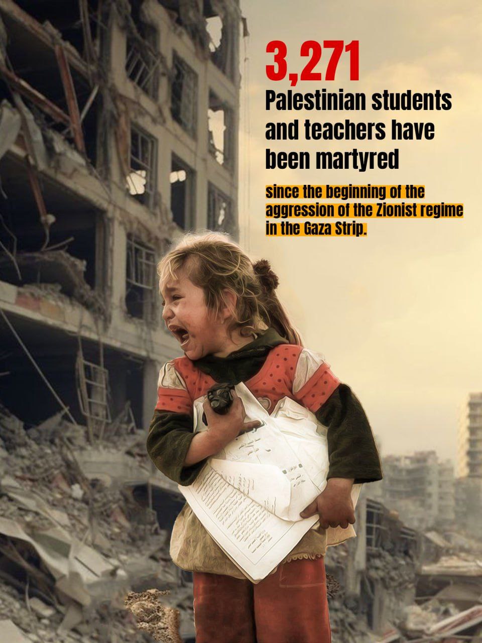 Number of students and teachers killed due to Israel's attack on Gaza