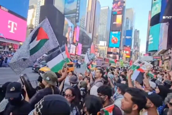 Protesters in Times Square condemn Haniyeh’s assassination