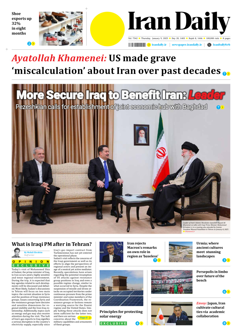 Front pages of Iran's English dailies on January 9