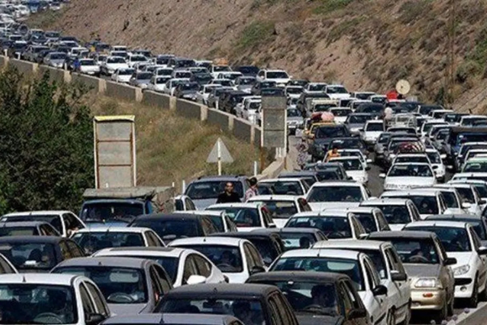 ترافیک سنگین در جاده کرج - چالوس