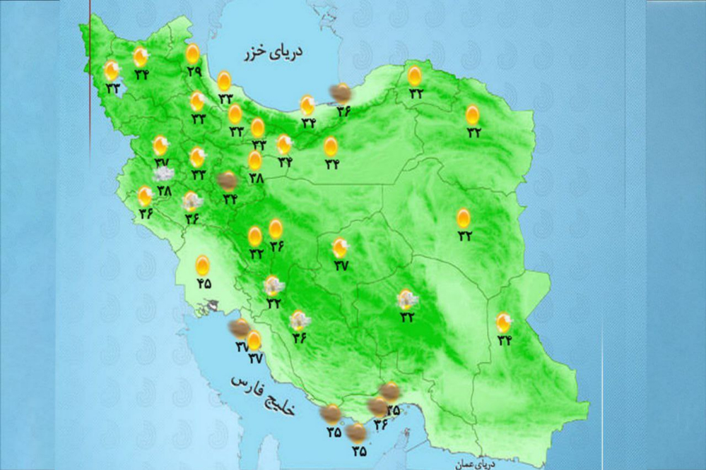 وضعیت آب و هوا امروز جمعه 21 شهریور 1404 + وضعیت استان‌ها