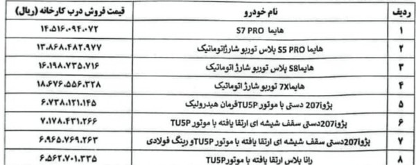 جدول+قیمت
