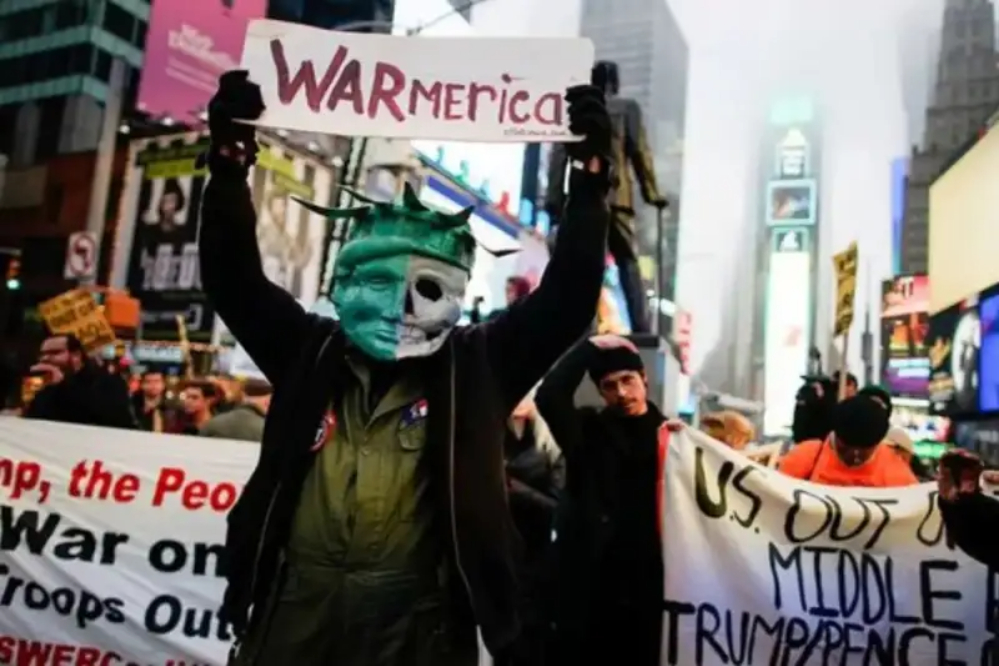 美国举行全国性反战游行，抗议对委内瑞拉的侵略