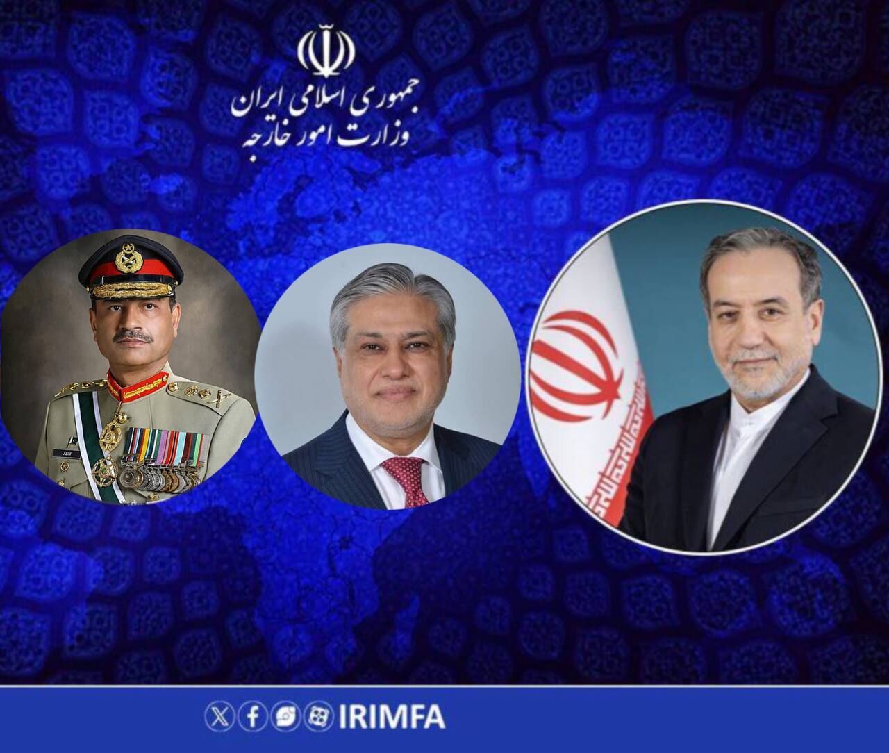 Iran FM holds phone calls with Pakistani counterpart, Army Chief