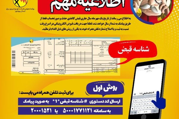 قبوض کاغذی برق از مهر ماه حذف می شوند