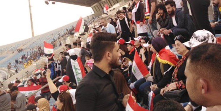 جو فوق امنیتی حاکم بر ورزشگاه امان/ حضور گسترده هواداران عراقی