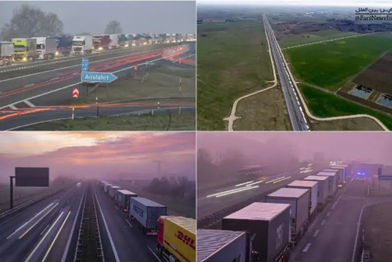 همزمان با اعمال قوانین سفت و سخت در مرزهای اروپایی، صف چند کیلومتری کامیون‌ها در گذرگاه‌های مرزی ایجاد شده است