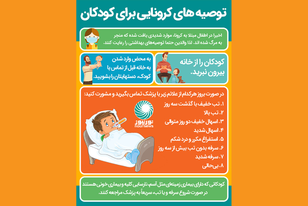توصیه های کرونایی برای کودکان