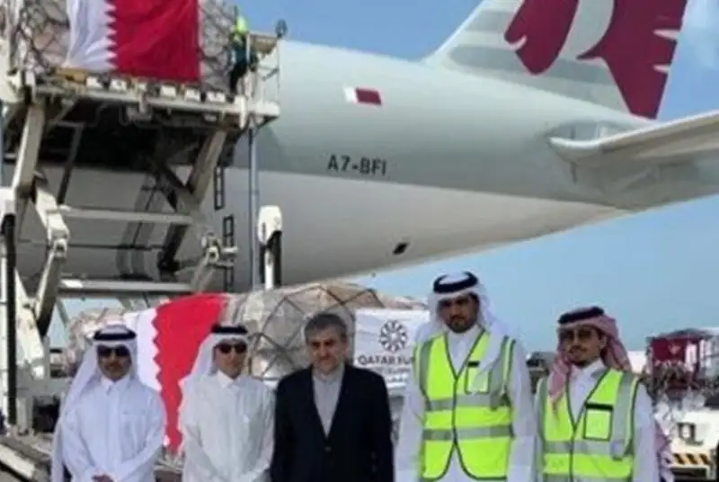 سومین محموله کمک‌های دولت قطر وارد تهران شد