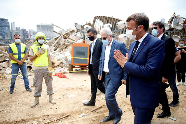 What is Macron looking for in the ruins of Beirut?