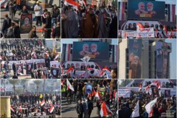 سنگ تمام عراقی‌ها در سالگرد شهادت حاج قاسم و ابومهدی