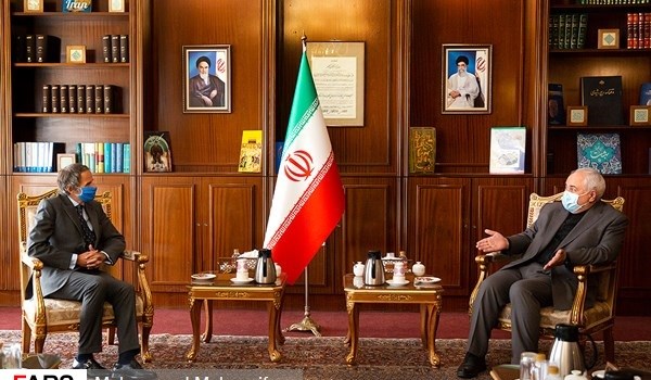 ظريف يبحث مع غروسي مستجدات الاتفاق النووي