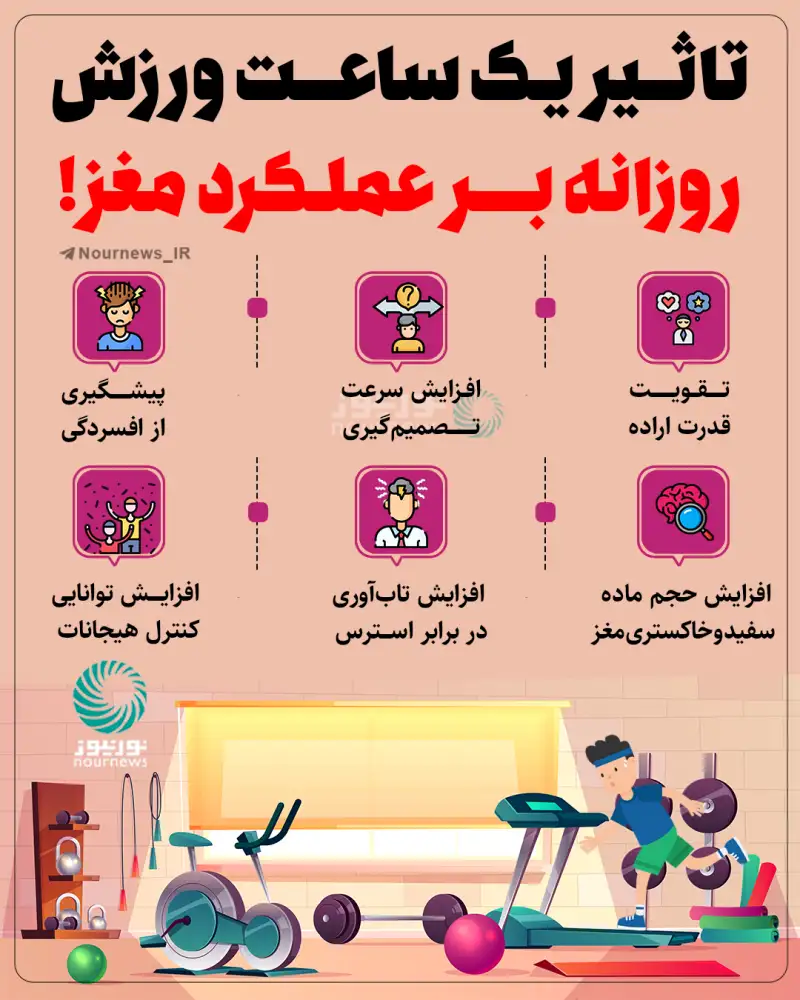 تاثیر یک‌ساعت ورزش روزانه بر عملکرد مغز
