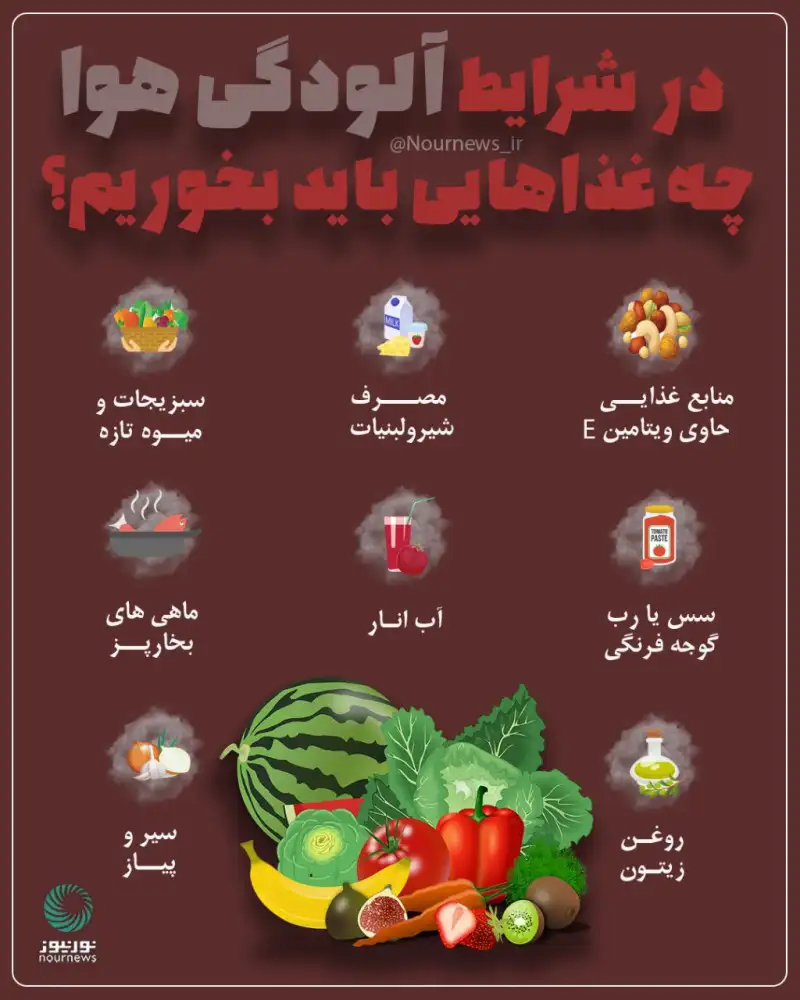 در روزهای آلودگی هوا چه چیزی بخوریم؟