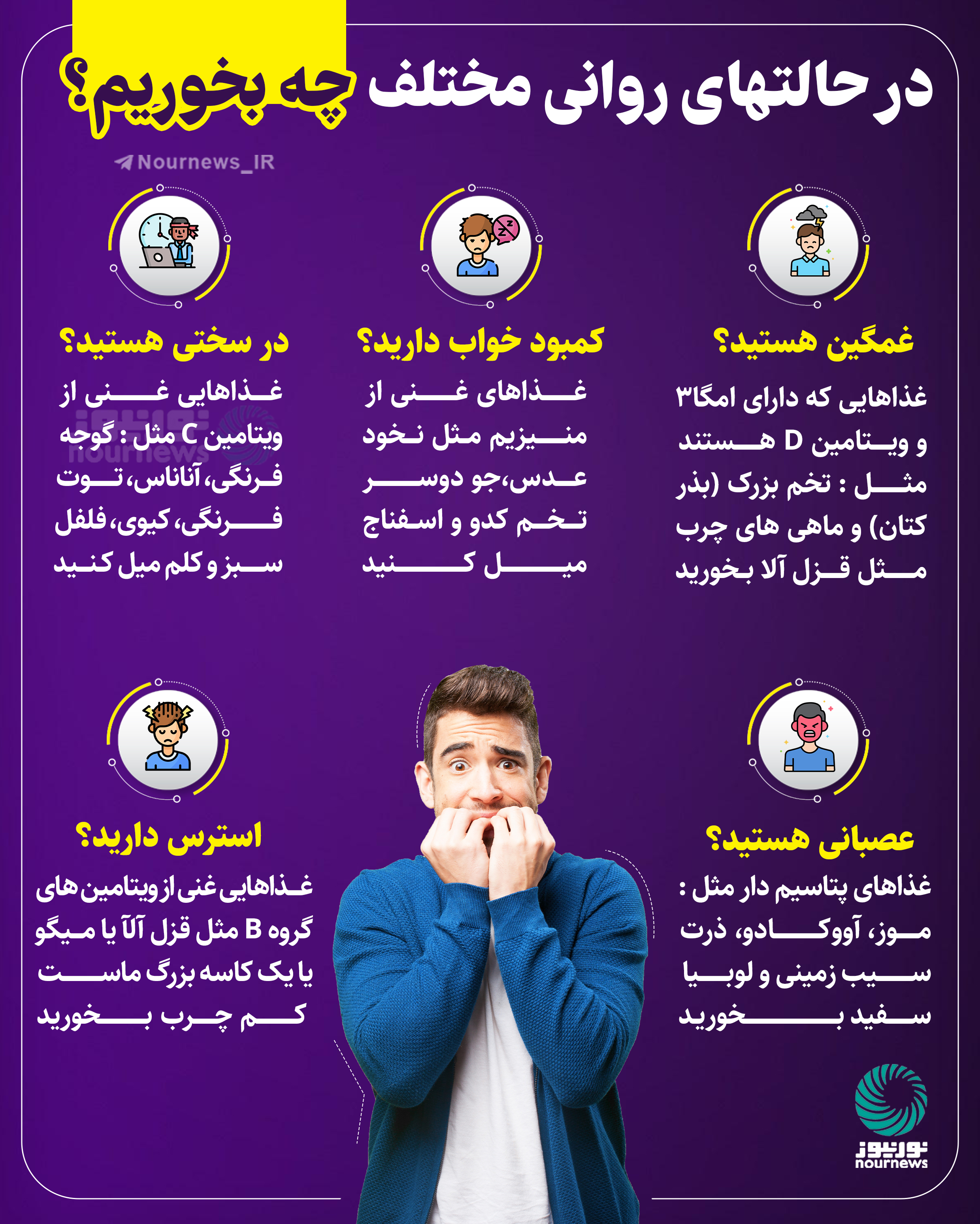 در حالت‌های روانی مختلف چه بخوریم؟