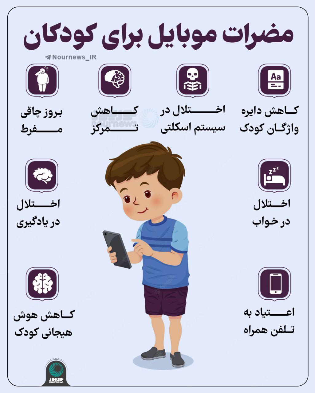 مضرات موبایل برای کودکان