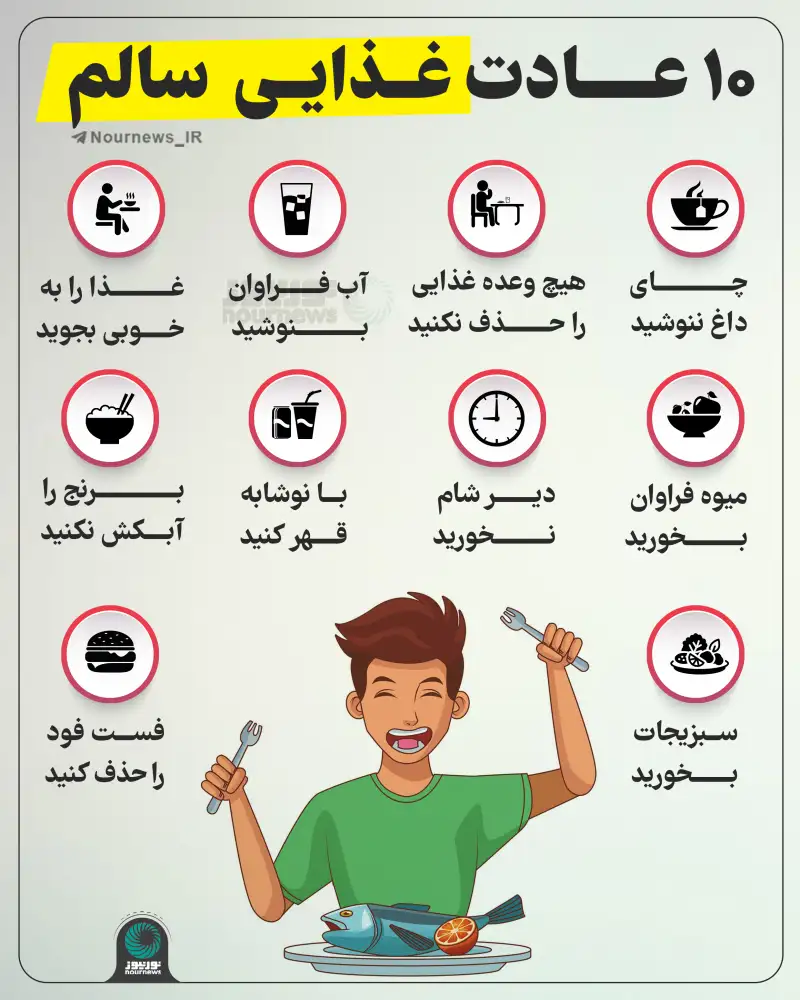 10 عادت غذایی سالم