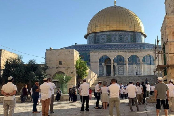 עשרות מתנחלים מסתערים על אל-אקצא תחת אבטחה הדוק